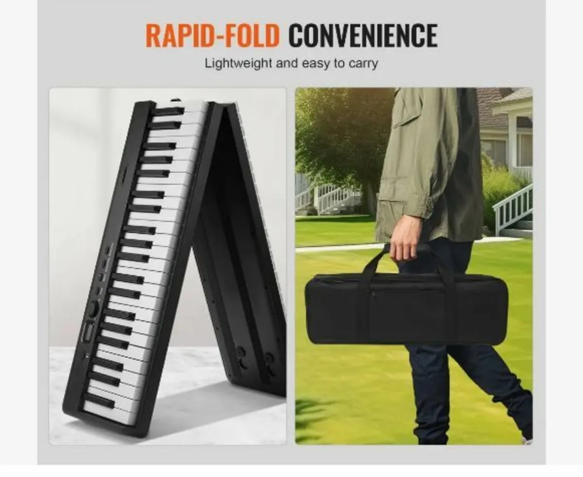 88 Key Folding Keyboard Piano, Bluetooth - Image 2