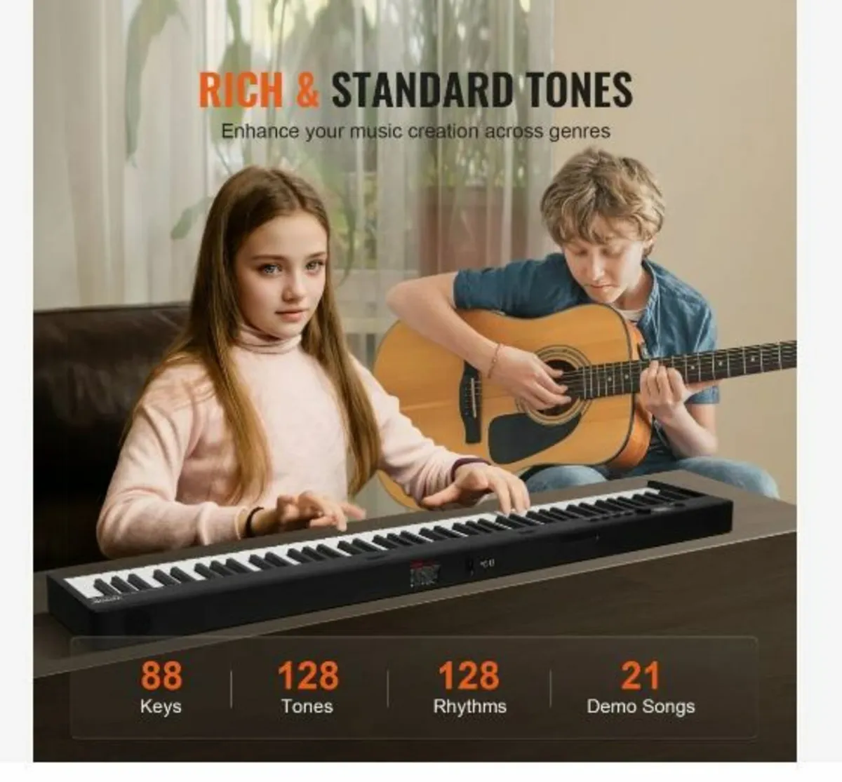 88 Key Folding Keyboard Piano, Bluetooth - Image 3