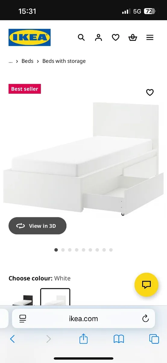 IKEA single bed and mattress