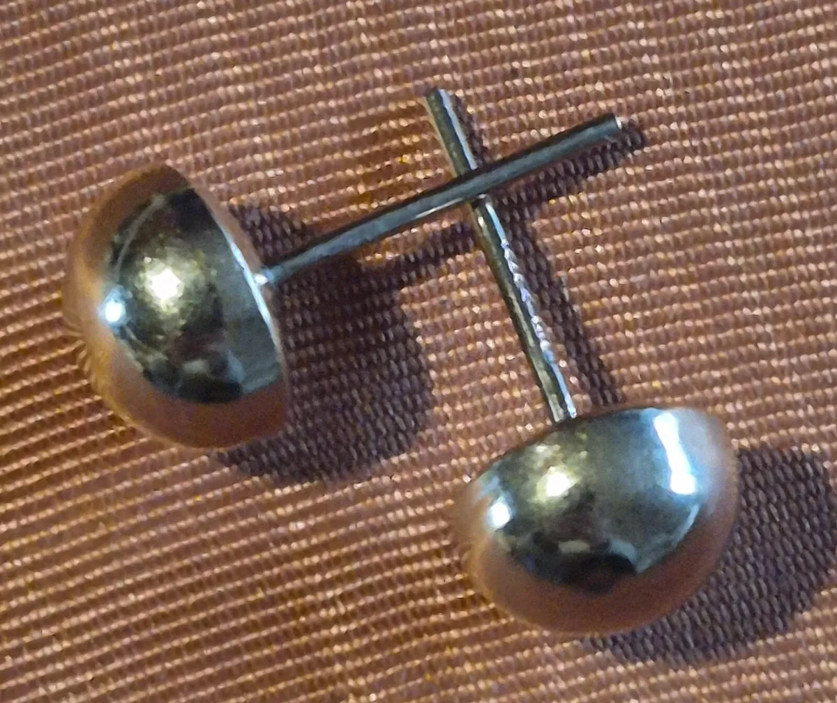 9ct Gold Button Stud Earrings (8mm) - Image 1