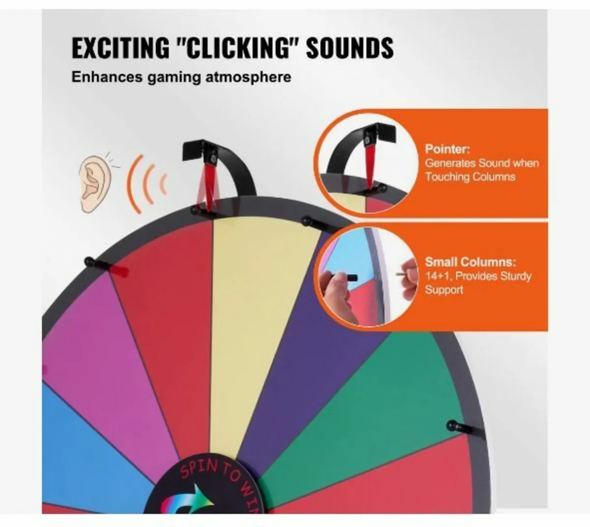 24” Color Prize Wheel Tripod Floor Stand Color - Image 4