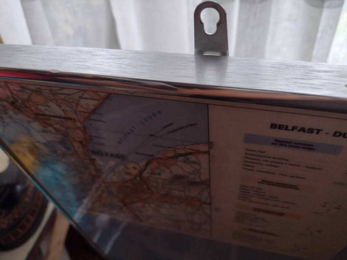 ExLarge vintage map of Ireland heavy metal frame - Image 4