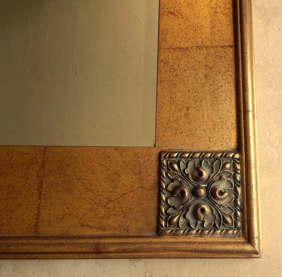 Large Bevelled Wall Mirror in Ornate Wooden Frame - Image 4