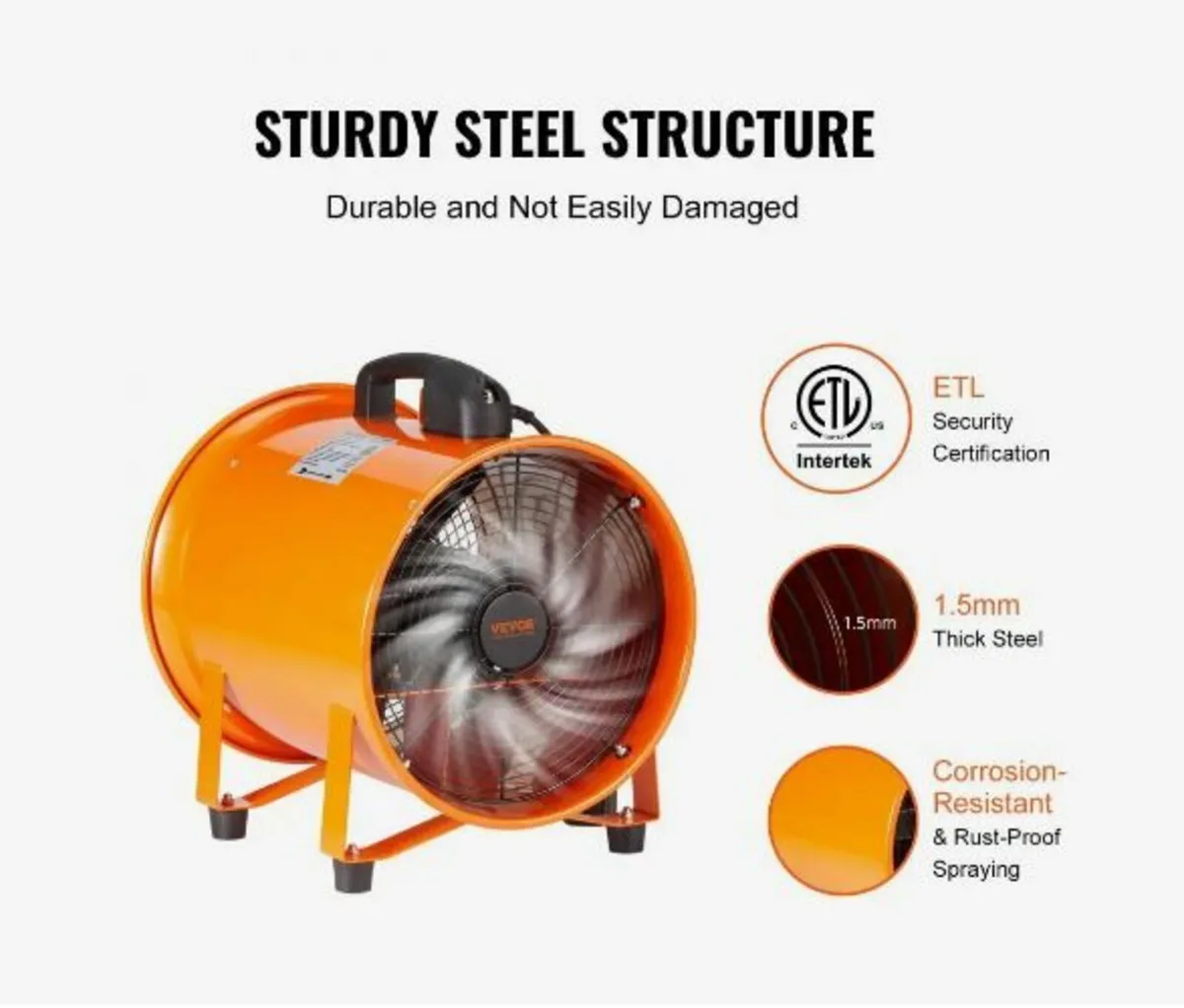 40.6cm Portable Ventilator, 2 Speed - Image 3