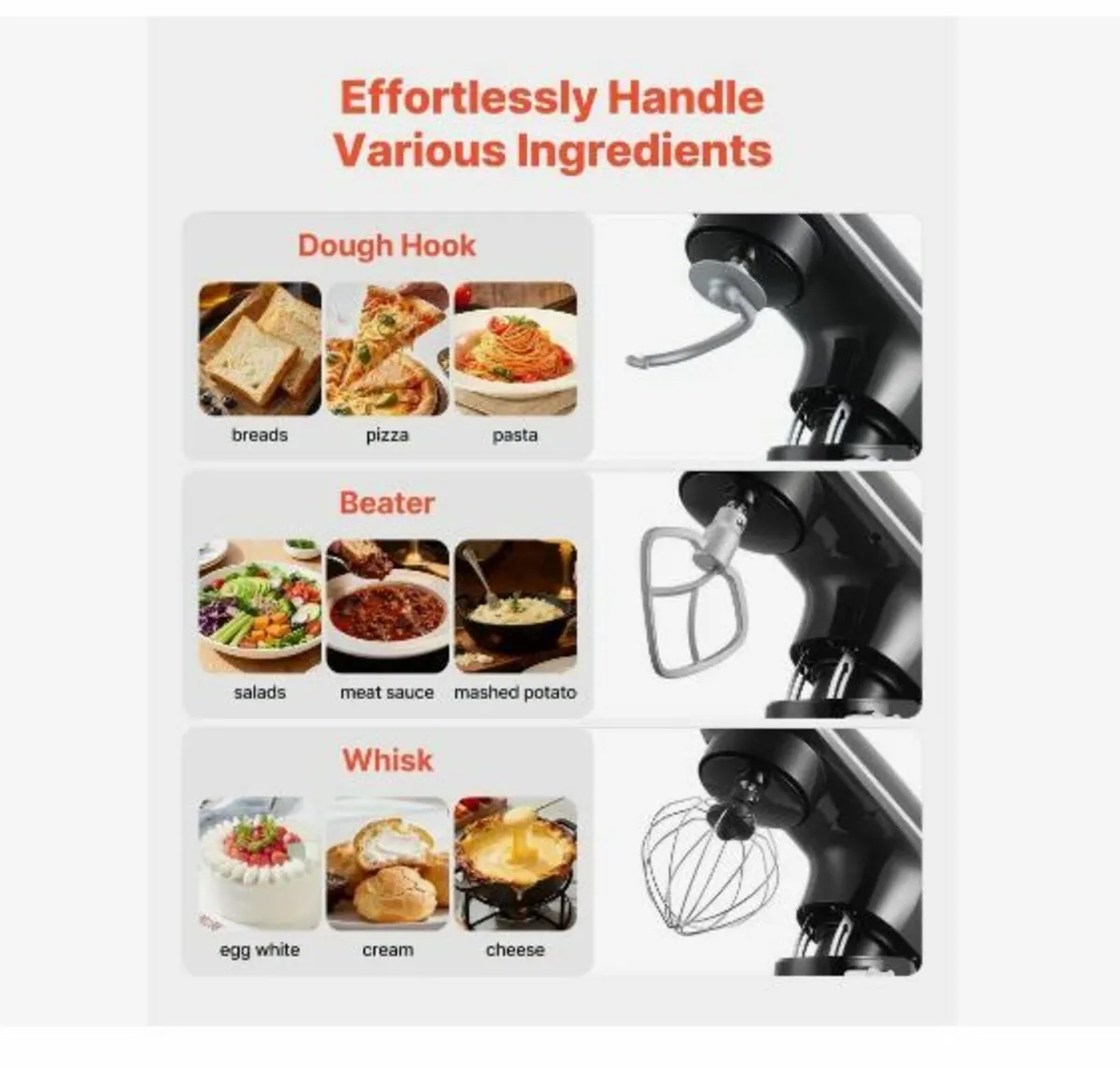 Stand Mixer, 6 QT Dough Mixer - Image 2