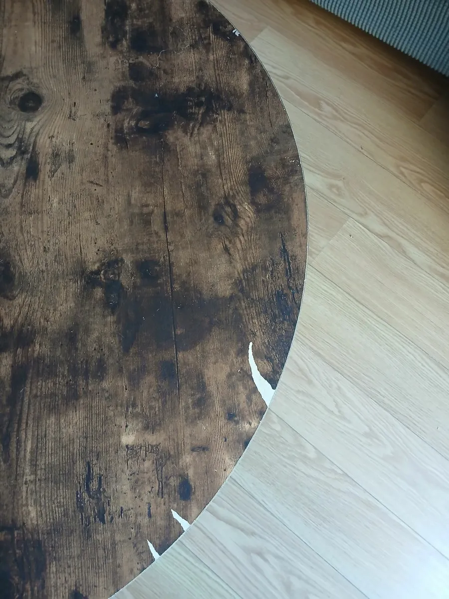 Coffee table round with wood effect - Image 3