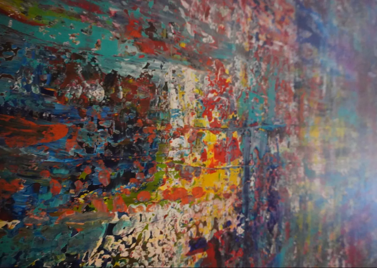 Original Abstract Canvas Painting-Autumn Rocky - Image 2