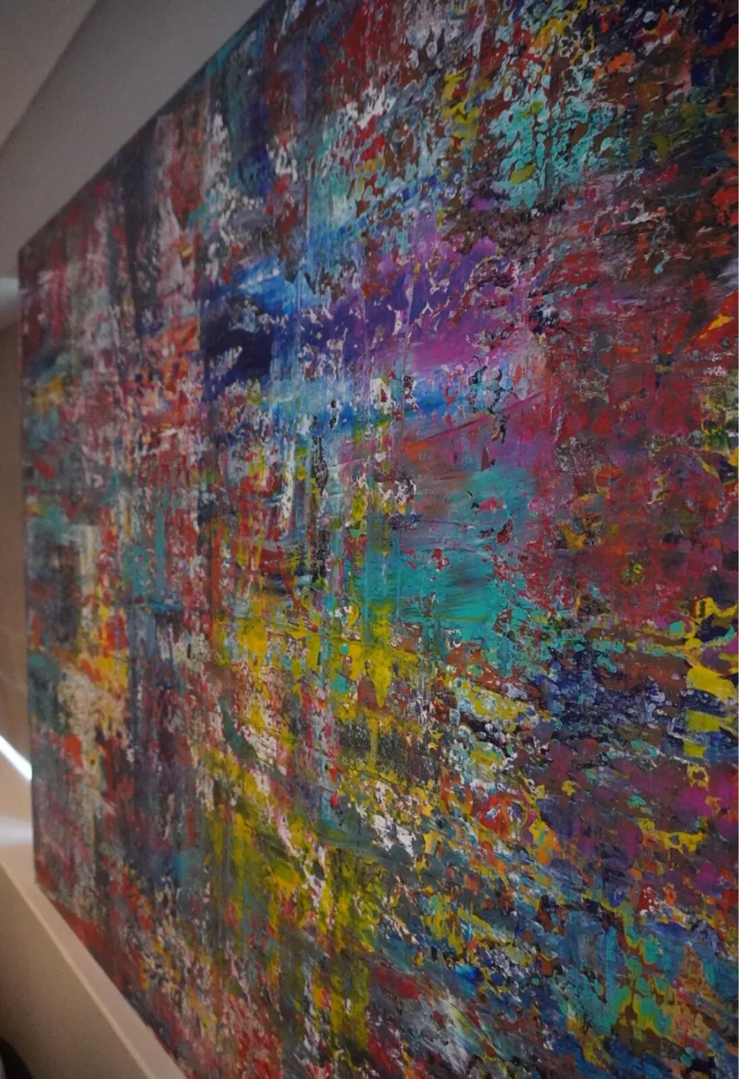 Original Abstract Canvas Painting-Autumn Rocky - Image 4