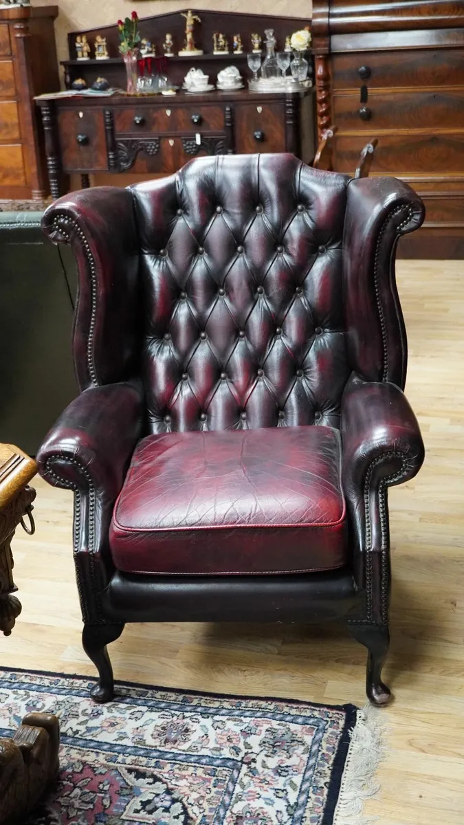 Oxblood Chesterfield Chair - Image 1