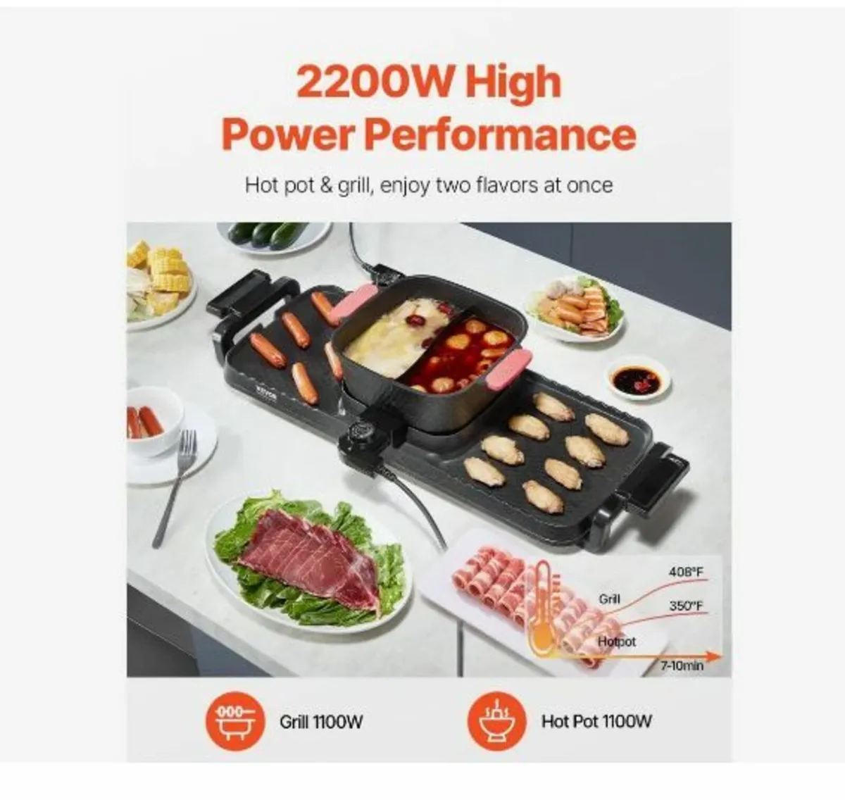 Hot Pot with Grill, 2300W 2-in-1 - Image 4