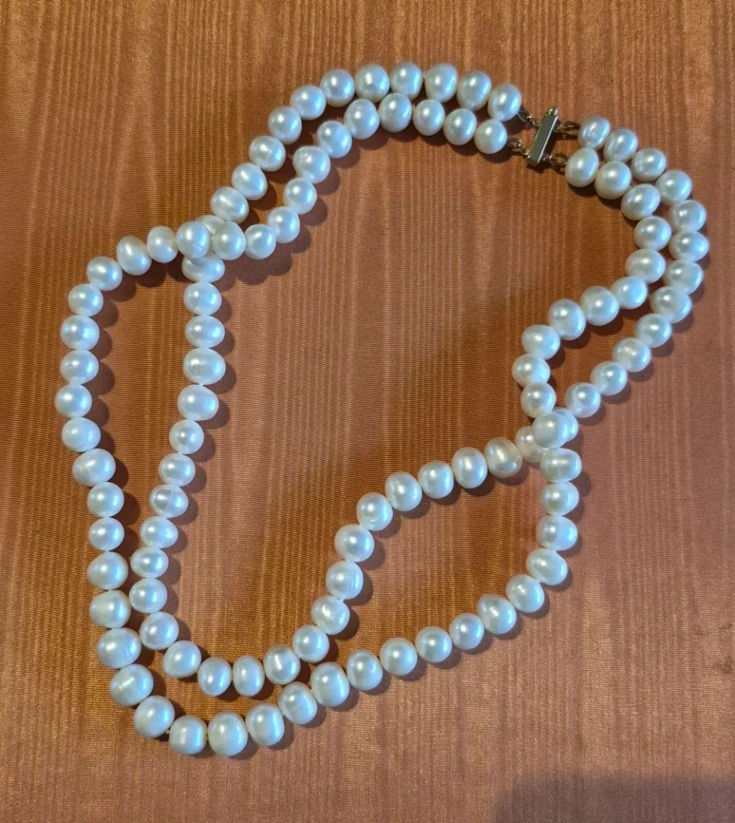 Cultured Pearl Necklace with 14k Gold Clasp - Image 1