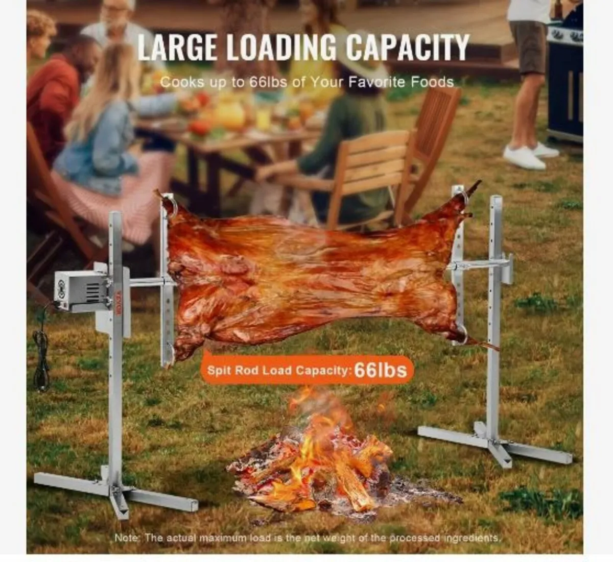 Electric BBQ Rotisserie Grill Kit, 56 Inch - Image 3