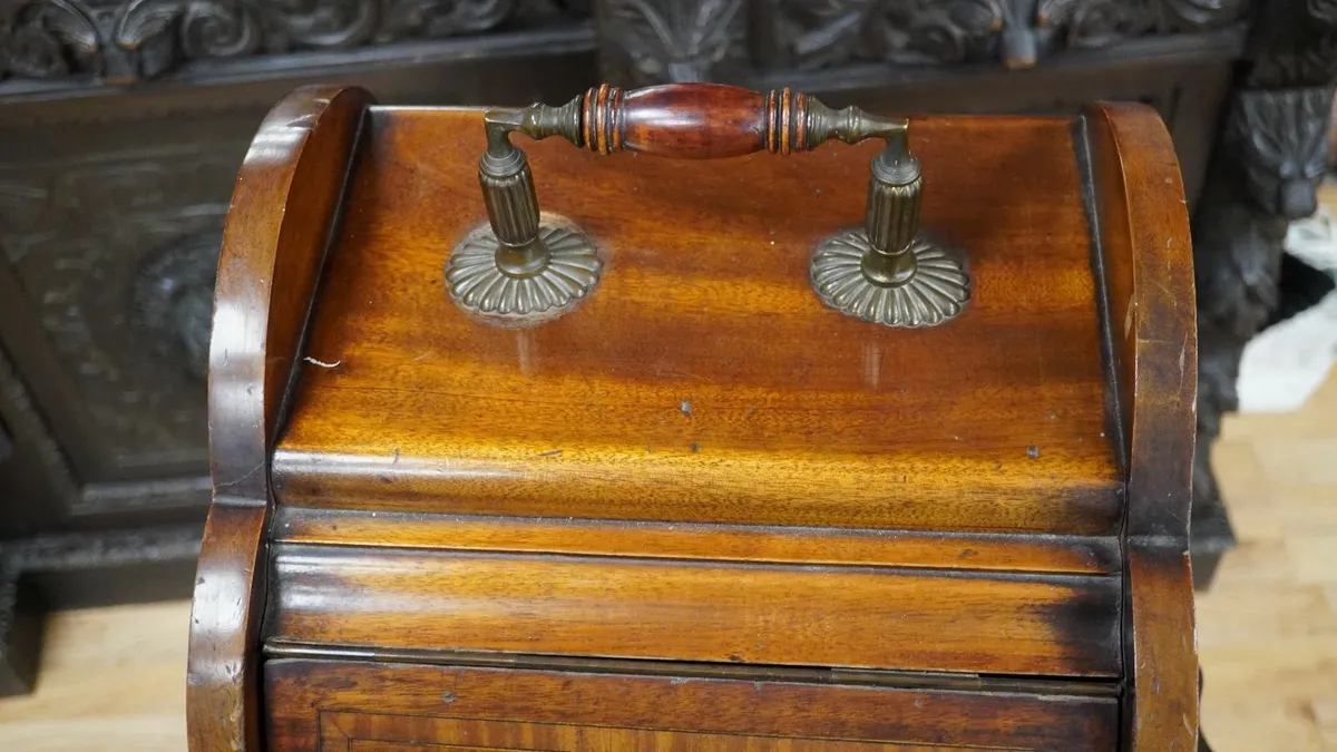 Edwardian Brass-Handled Coal Box - Image 4