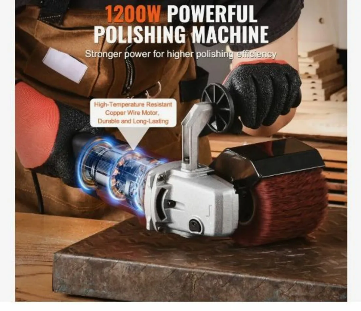 Burnishing Polishing Machine, 1200W 6 Variable Spe - Image 2