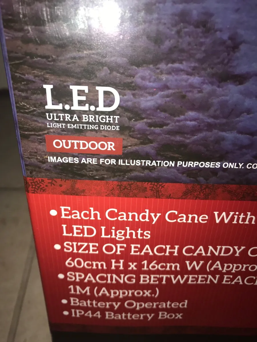 Set of 4 Red Candy Cane Footpath Christmas Lights - Image 3