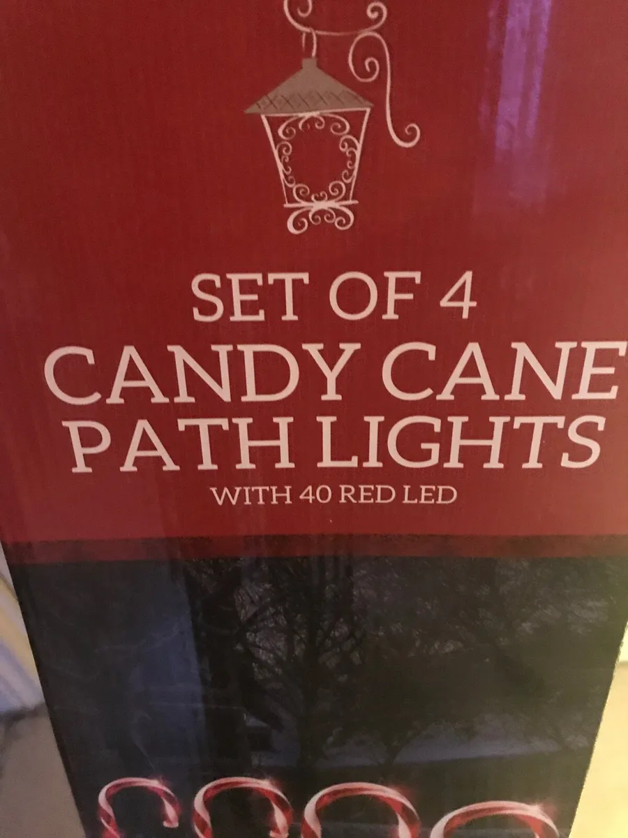 Set of 4 Red Candy Cane Footpath Christmas Lights - Image 4