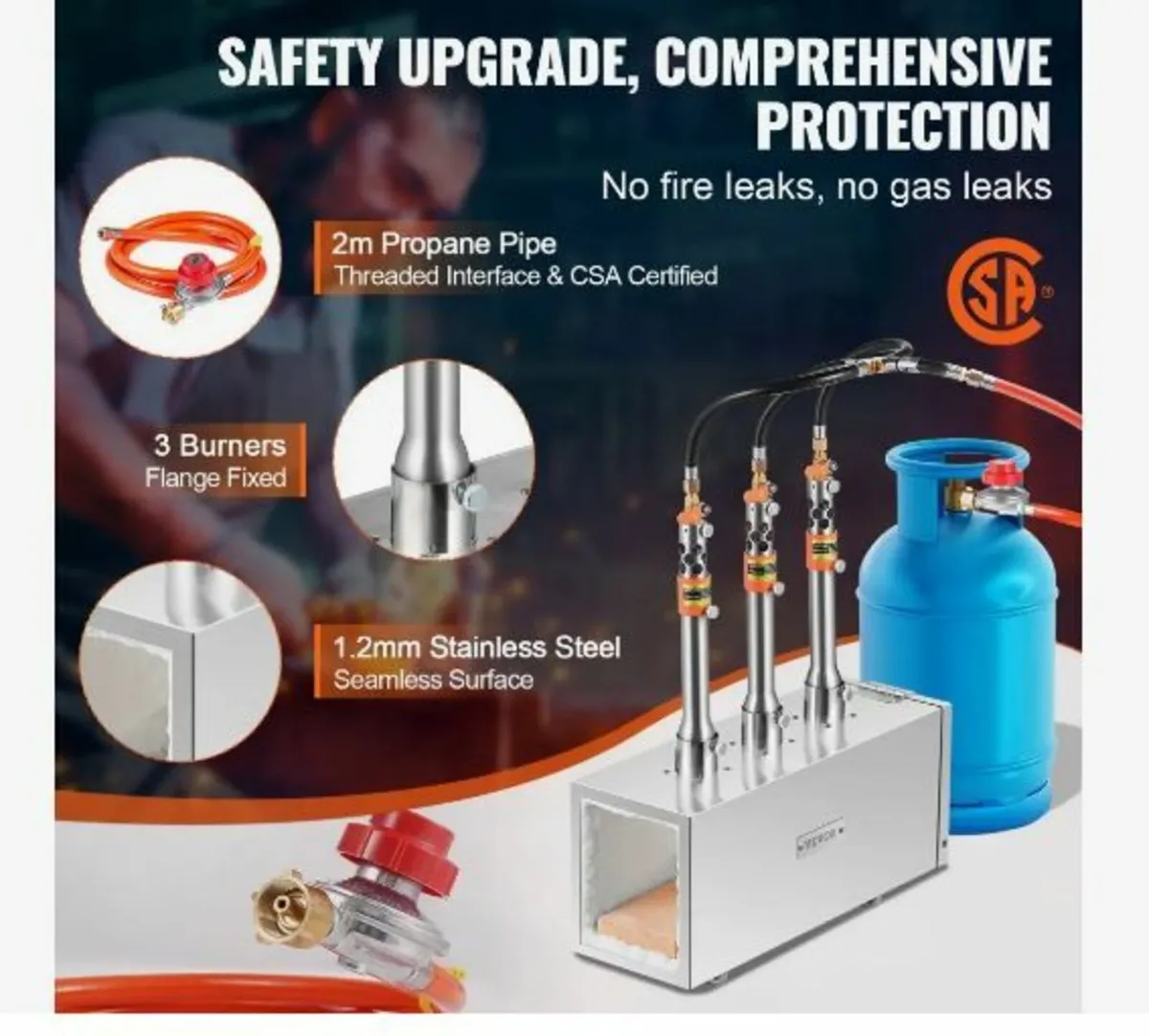 Portable Propane Forge, 3 Burner Farrier Forge - Image 4