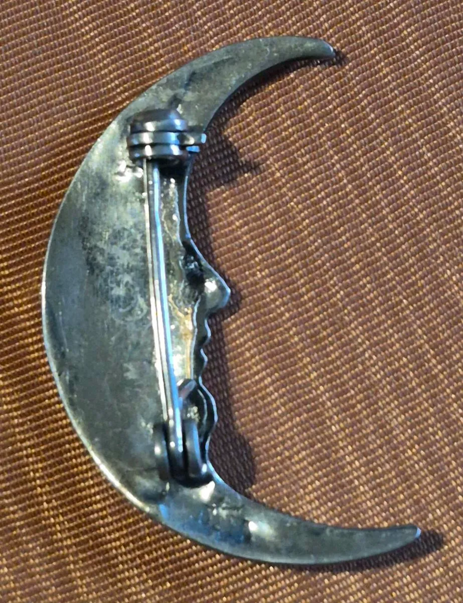 925 Silver "Man in the Moon" Brooch - Image 3