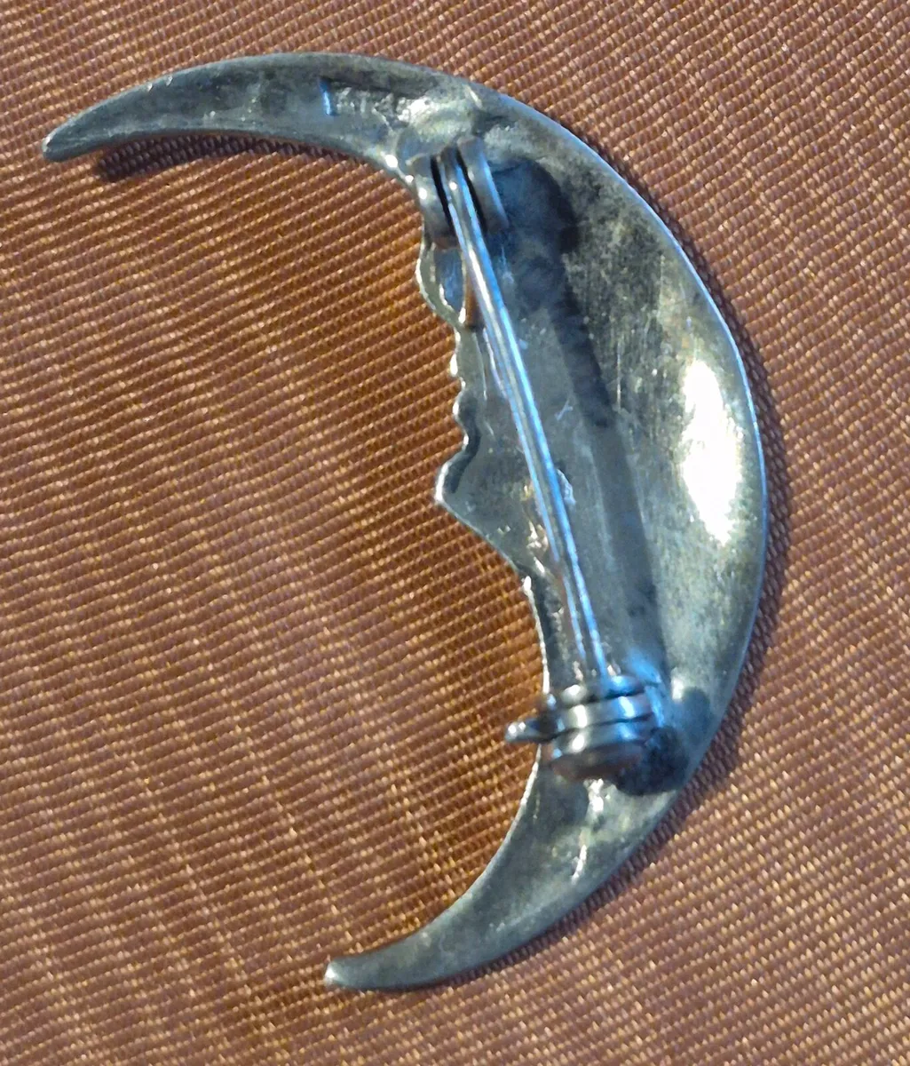 925 Silver "Man in the Moon" Brooch - Image 4