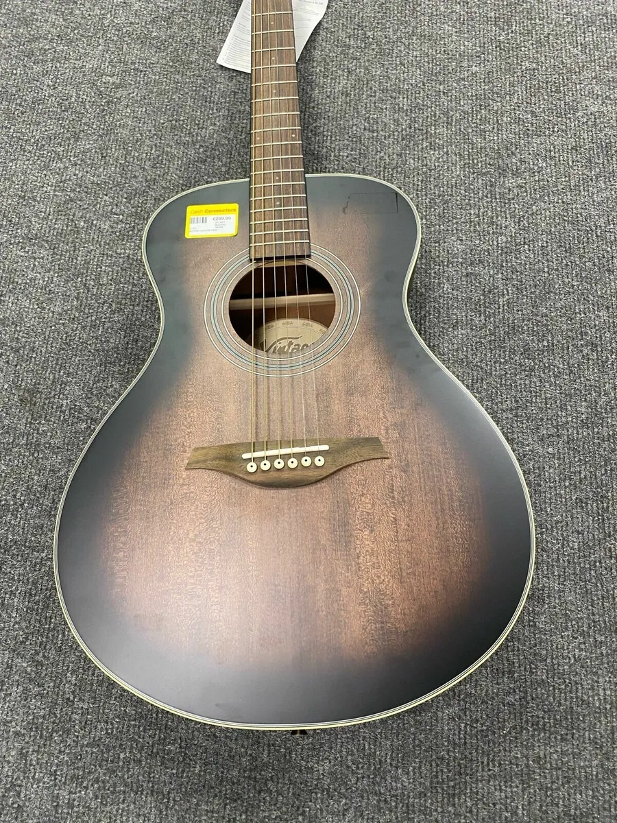 Vintage V300 Brown Acoustic Guitar - Image 3