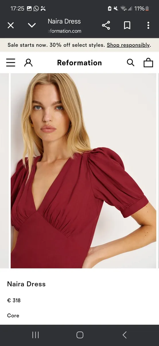 Reformation Naira Dress Size UK12 - Image 2