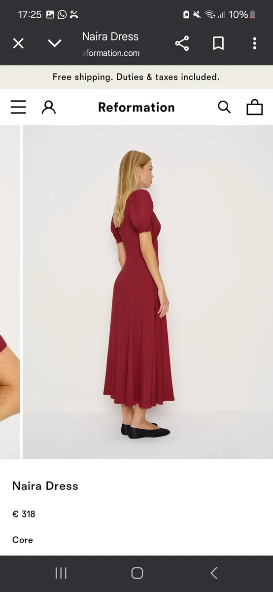 Reformation Naira Dress Size UK12 - Image 3