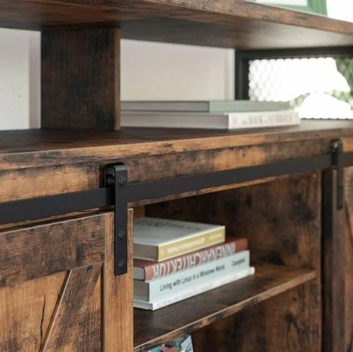 NEW TV Unit With Sliding Barn Doors - FREE P&P - Image 2