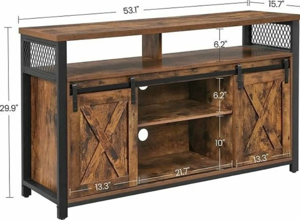 NEW TV Unit With Sliding Barn Doors - FREE P&P - Image 3
