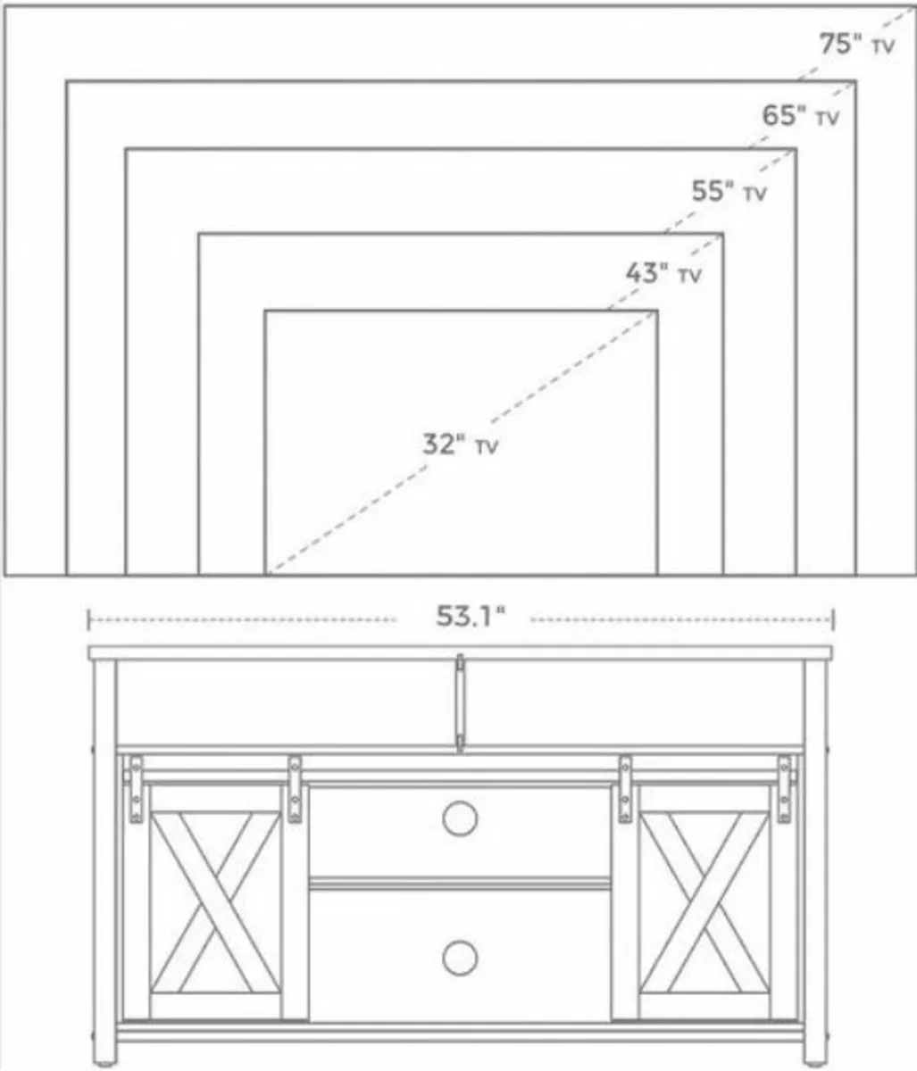 NEW TV Unit With Sliding Barn Doors - FREE P&P - Image 4