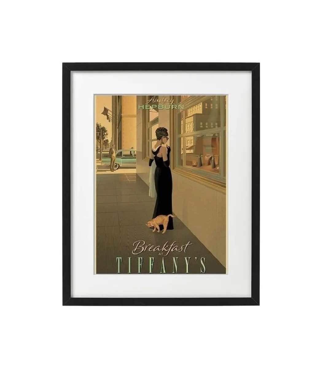 Framed Movie Print Audrey Hepburn Breakfast at Tiffany's (1961) 40 x 50 cm - Image 1