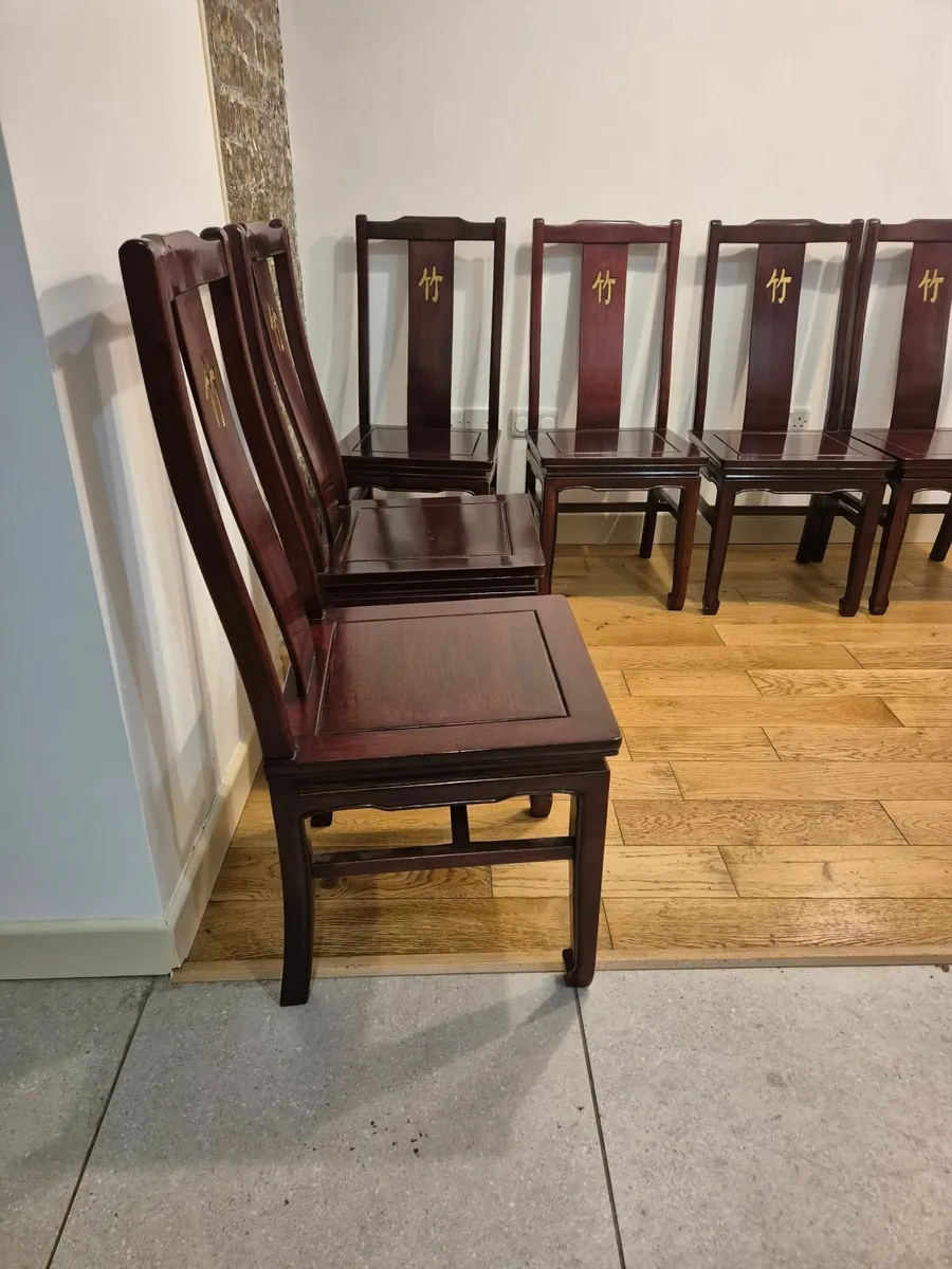 6 Solid Wood Dining Chairs - Image 2