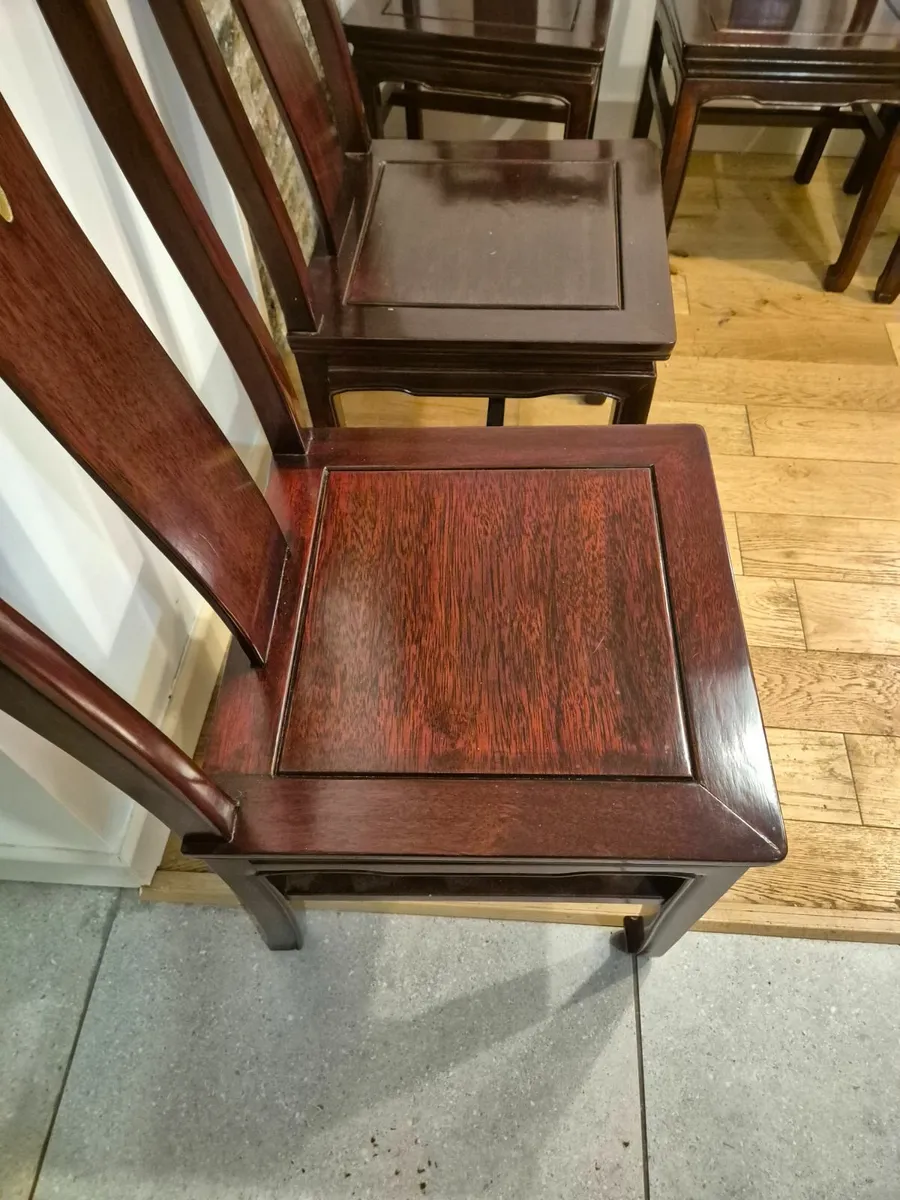 6 Solid Wood Dining Chairs - Image 4