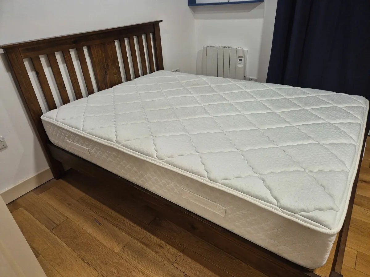 Double bed frame + mattress - Image 2