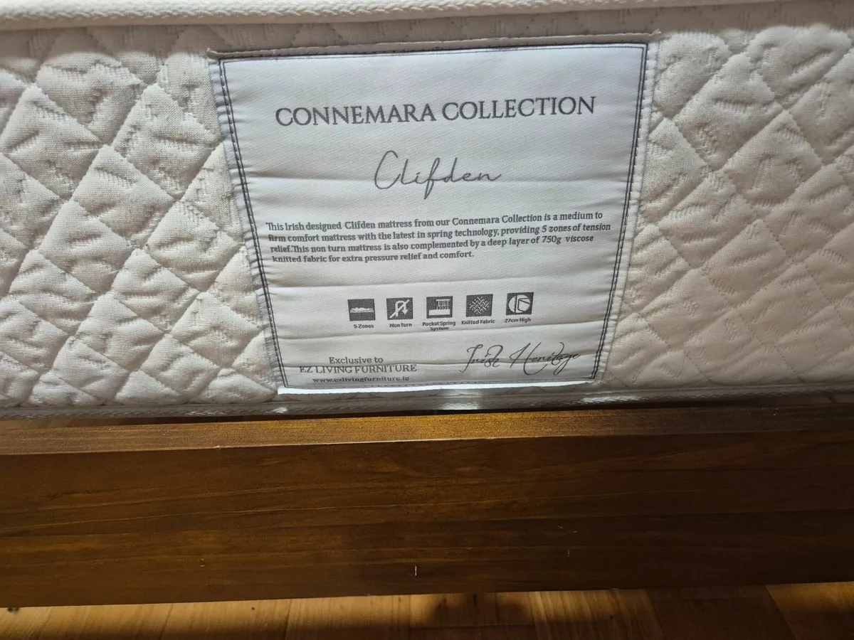 Double bed frame + mattress - Image 4