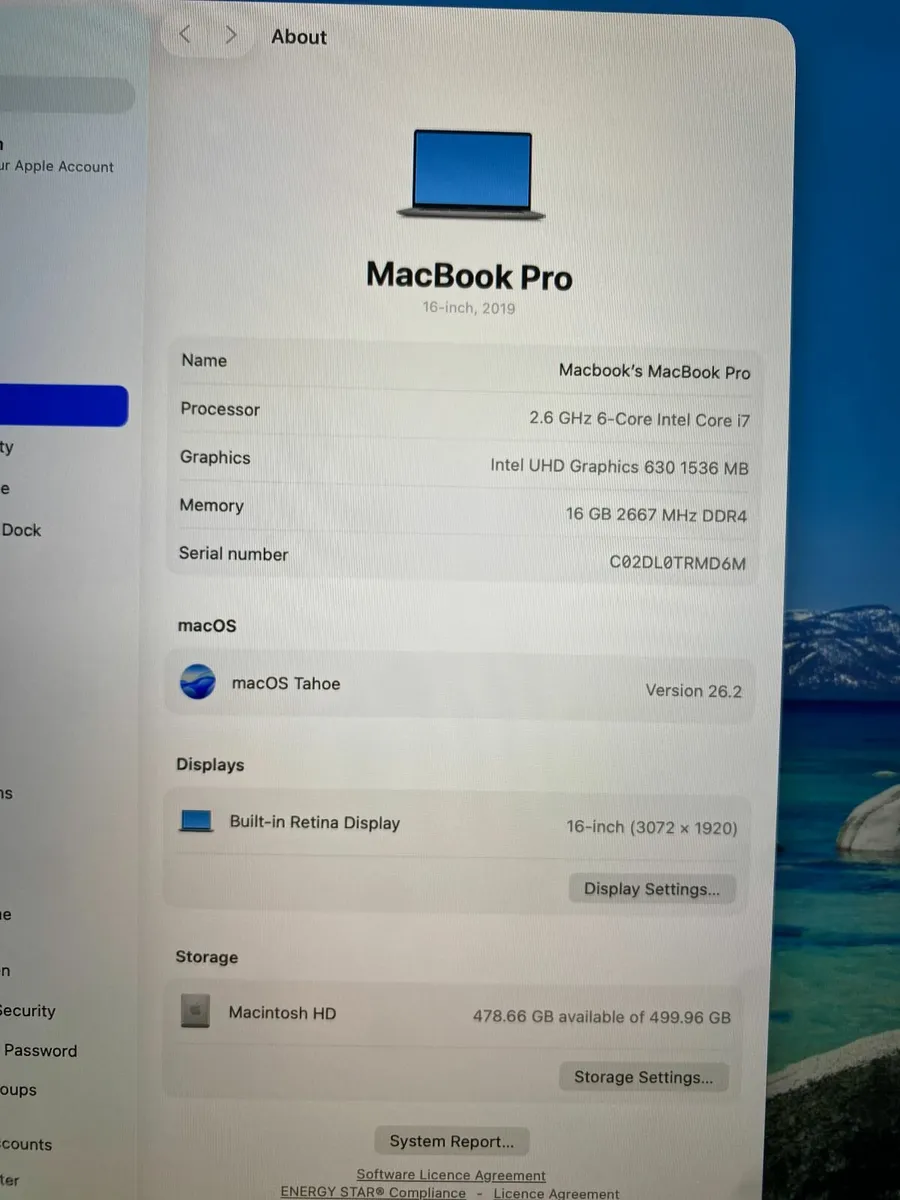 MacBook Pro 16-inch (2019) i7 | 16GB | 512GB - Image 2