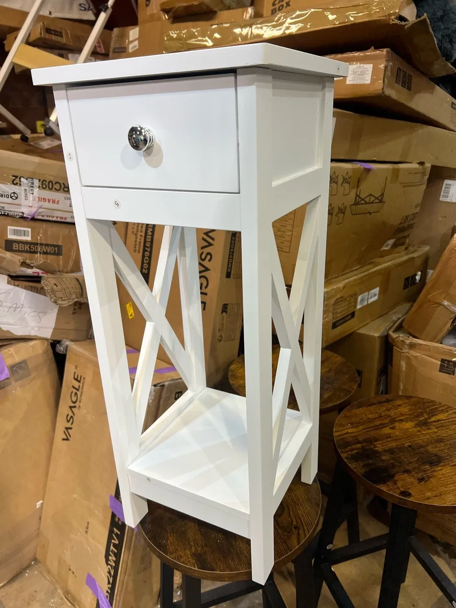 Wooden Slim Console Table with One Drawer - Image 1