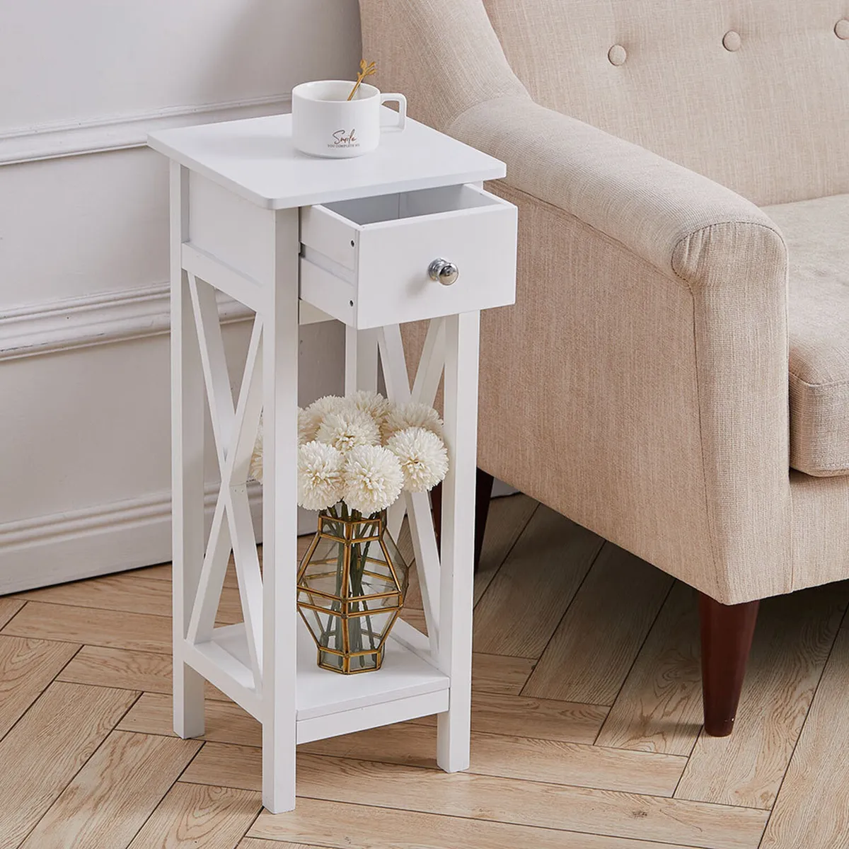 Wooden Slim Console Table with One Drawer - Image 2