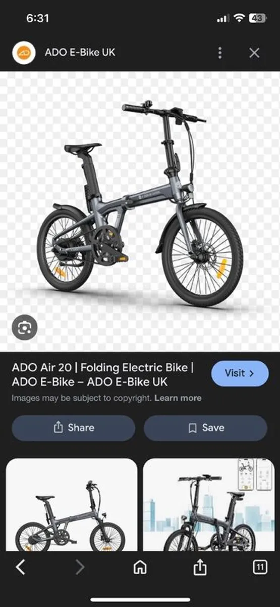 ADO Air 20 folding electric bike - Image 1