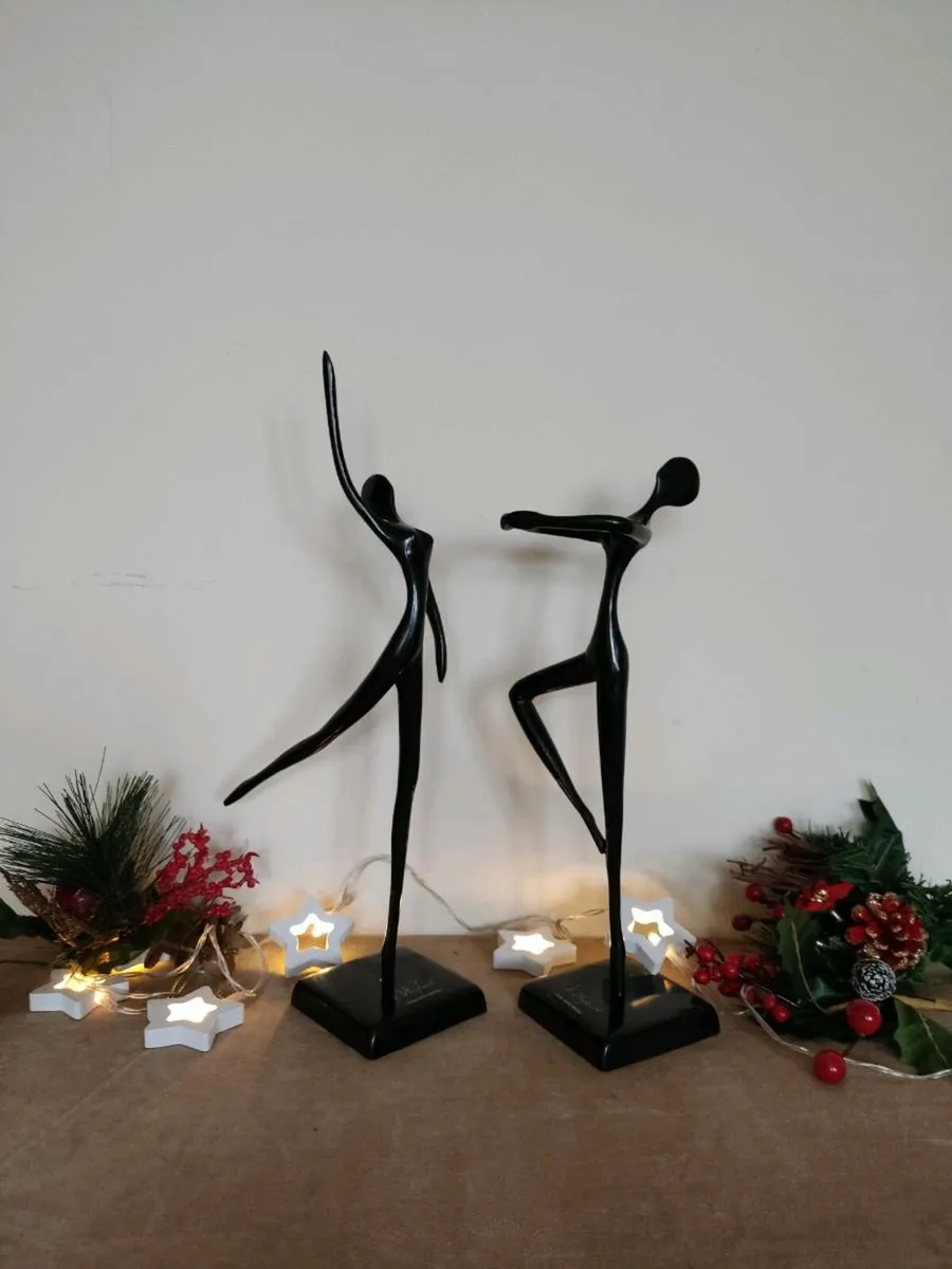 2 Vintage Bodrul Khalique  "Dancing Woman" Bronze - Image 1