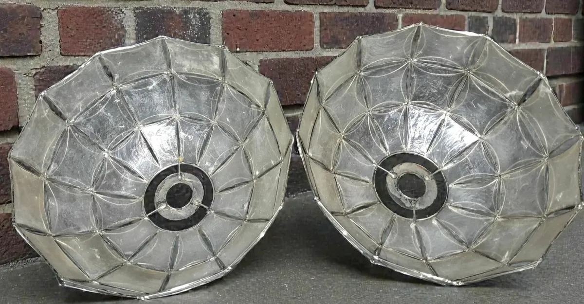 Pair of vintage Capiz shell lampshade