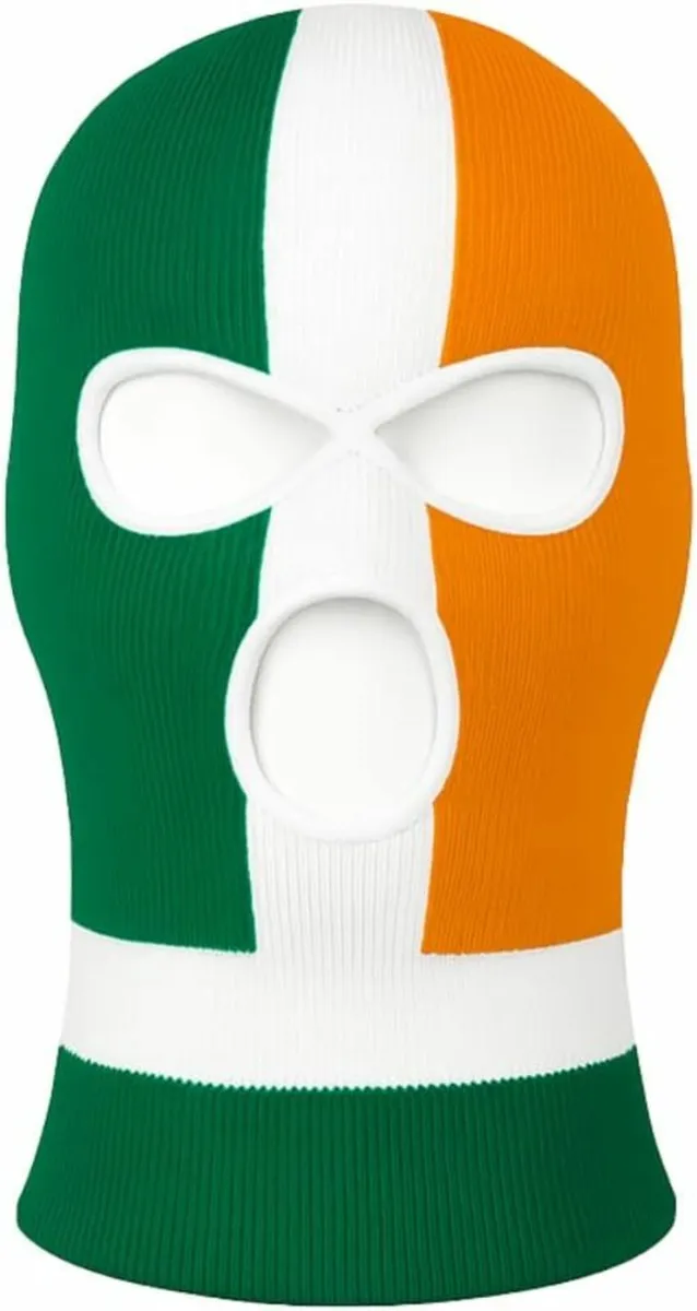 Irish Balaclava, Tri Colour Striped Face Mask，Brea