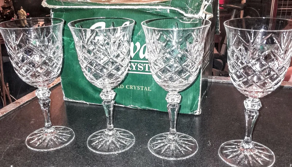 4x Galway crystal Clare goblets
