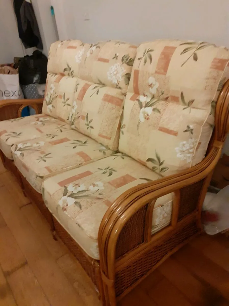 Cane 3 seater couch - Image 1