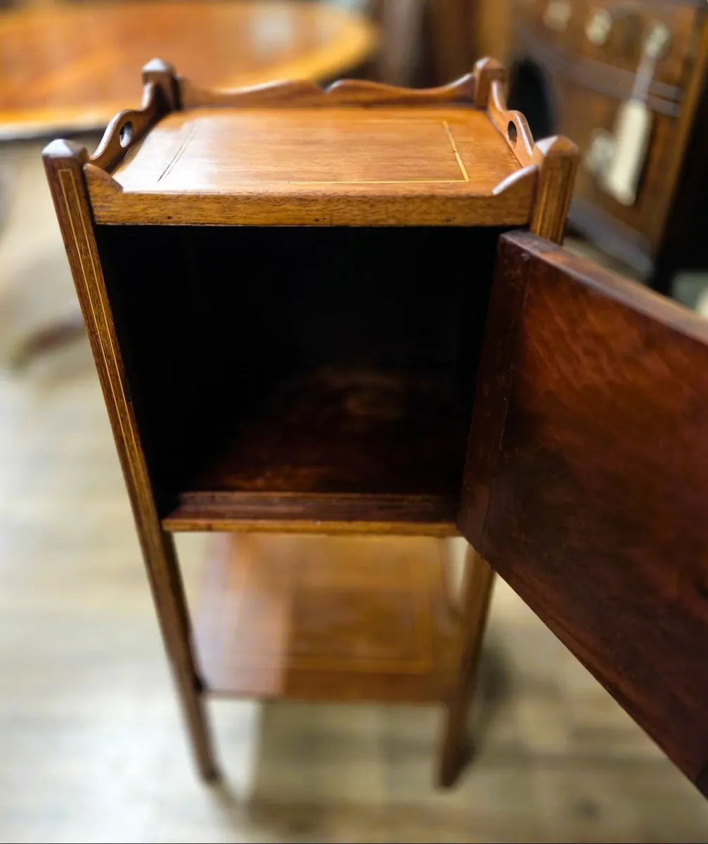 Edwardian Walnut Bedside Cabinet- Circa 1910 - Image 3