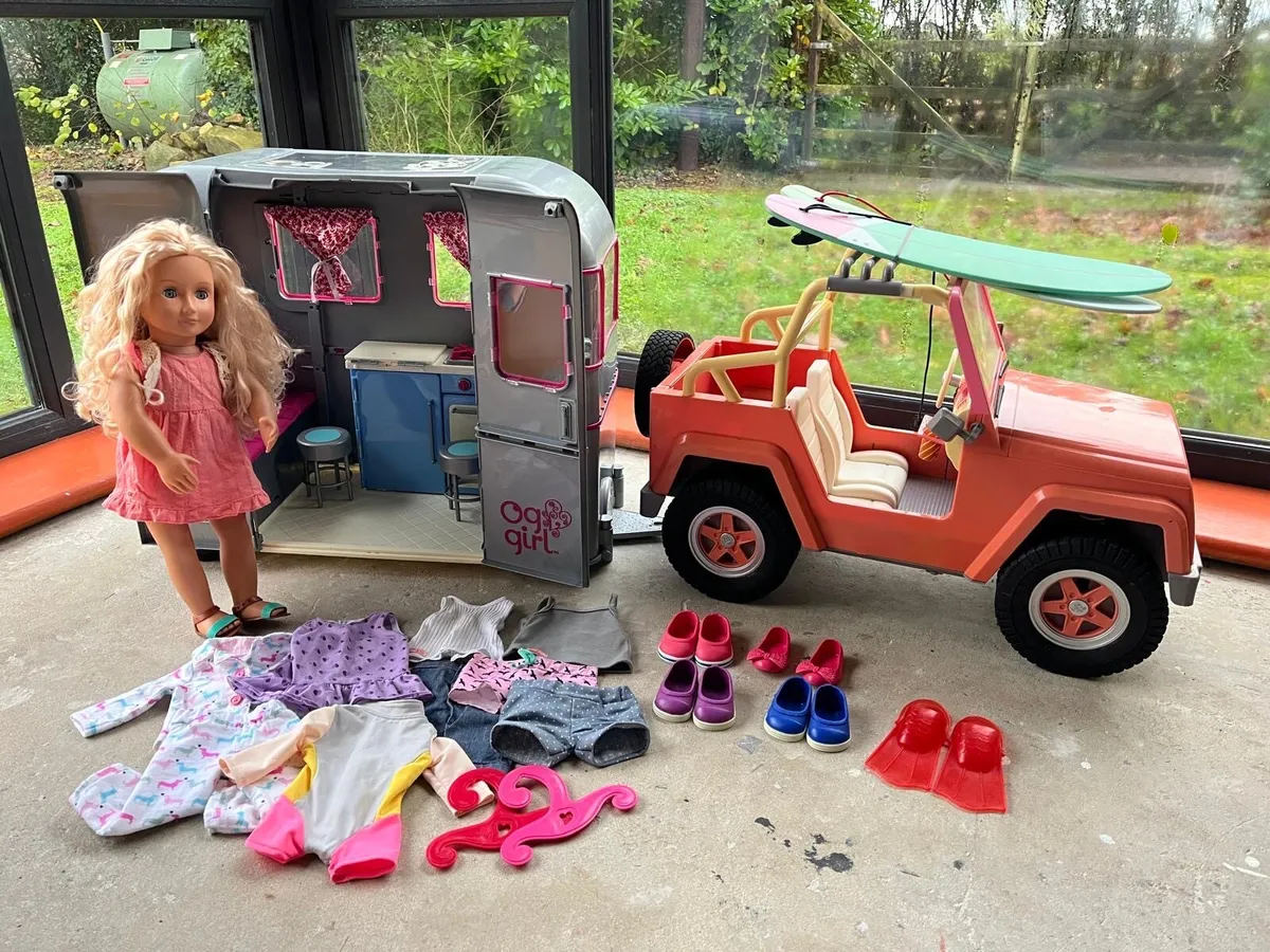 Our generation doll, jeep and camper set - Image 1