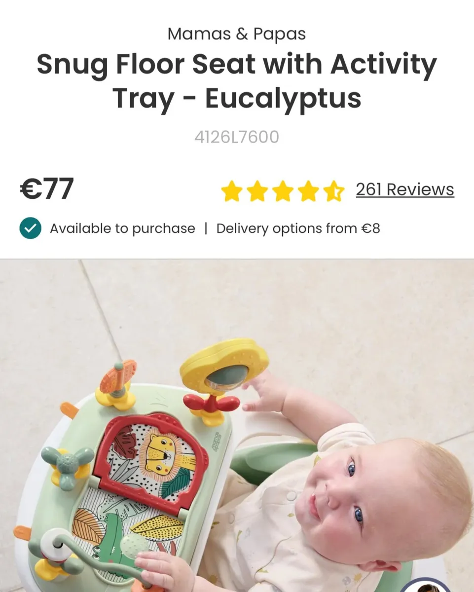 Baby Floor Seat with Detachable Play Tray - Image 2