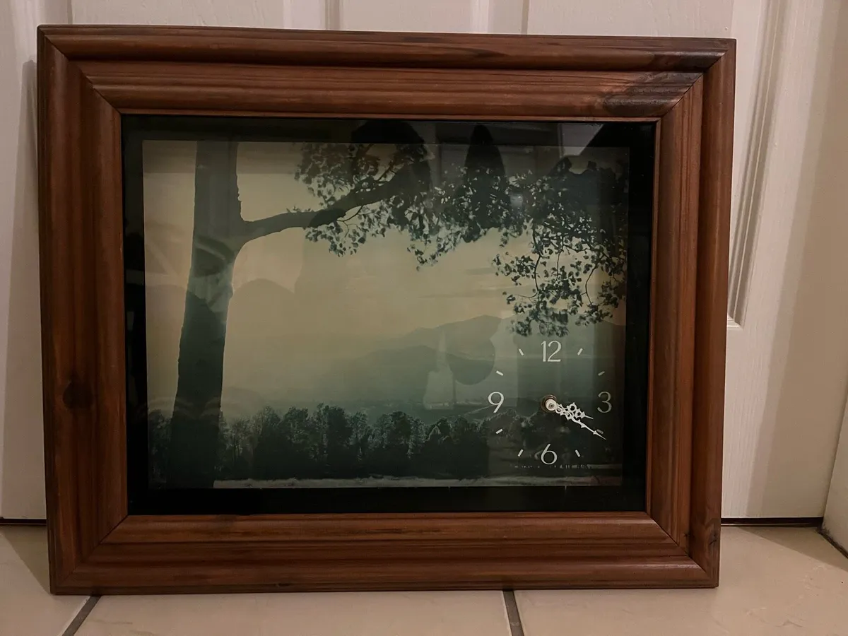 Landscape Print with Working Clock