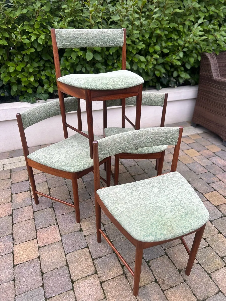 Set of 4 teak mid century McIntosh chairs - Image 4