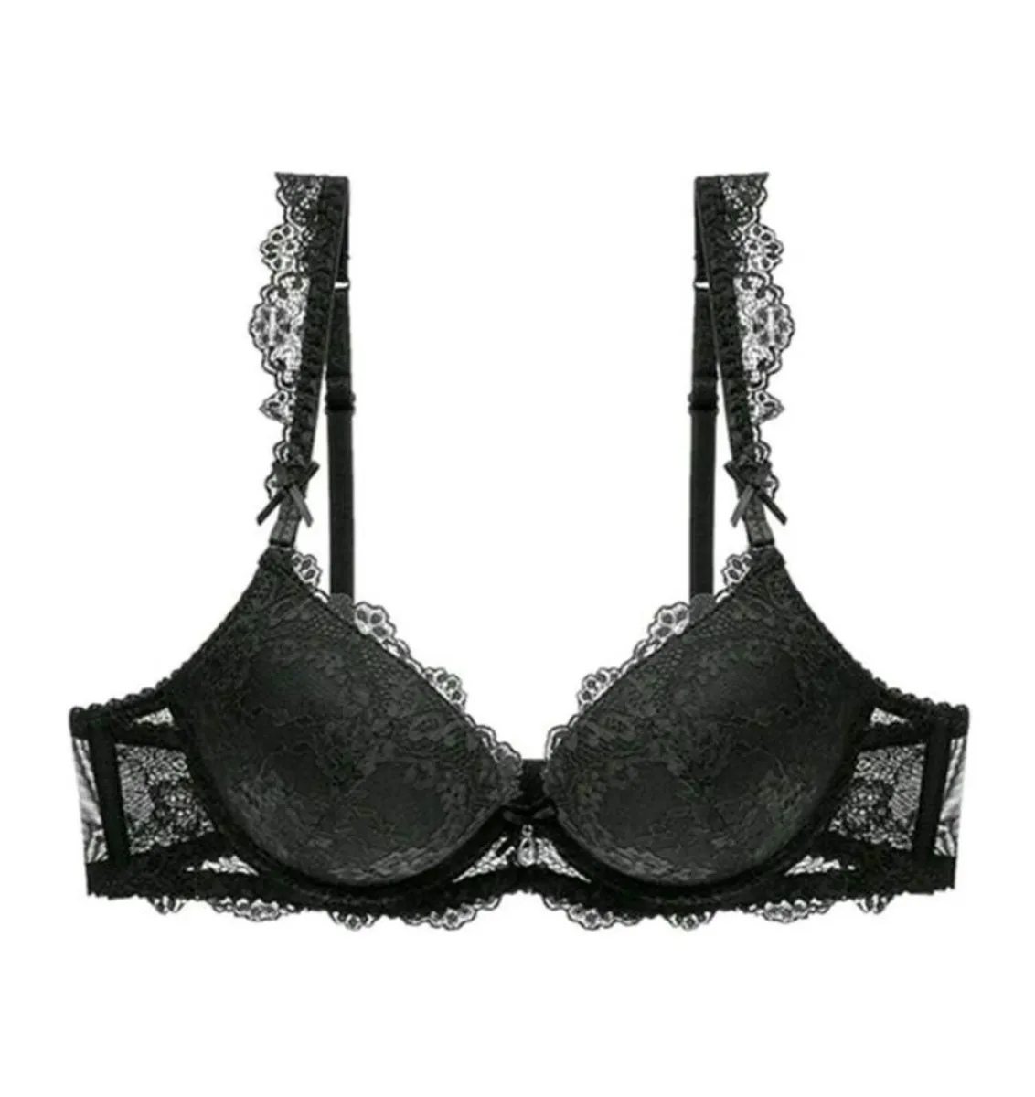Women'S Lace Bra With Diamond Decoration, Push Up - Image 2