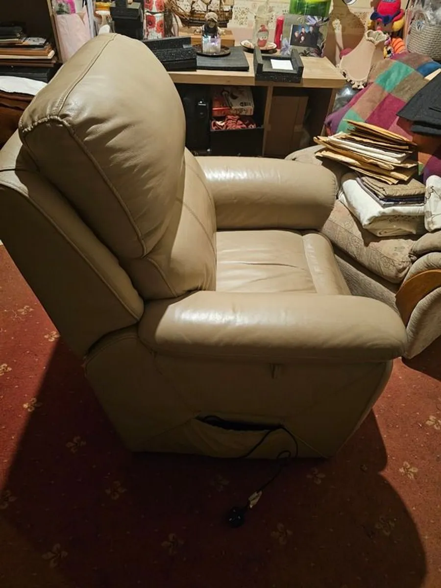 Leather Recliner Sofa Chair for Elderly with Remote Control, Side Pocket - Image 2